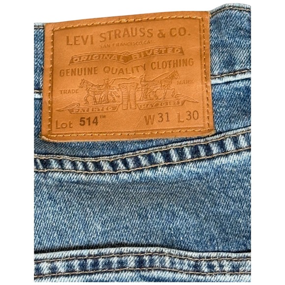 Vintage Levis Lot 514 Jeans 31x30 Big E Premium Stonewash Straight Blue Work 90s - Picture 3 of 3